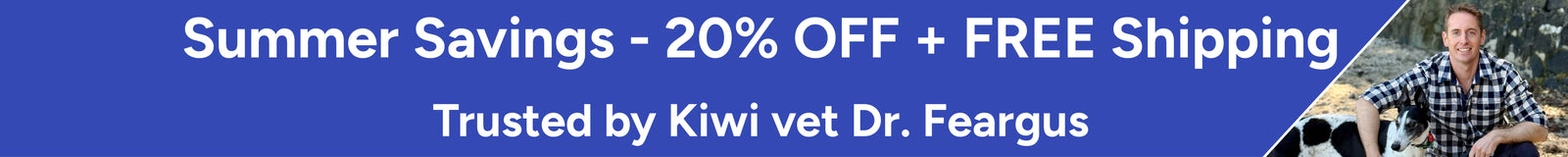 Promotional banner with 'Summer Savings' offer and branding by Dr. Fearugs.